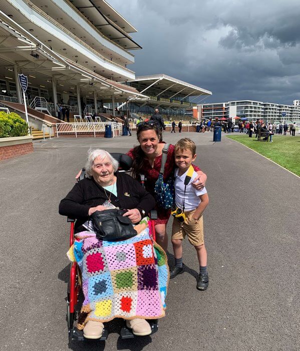 Rosemary, 94, a resident at Winchcombe Place, was treated to a day at the races after making the request on the home’s Wishing Tree.
