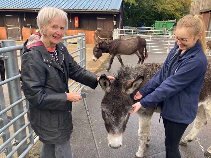 Resident Jane enjoyed her visit to the local donkey sanctuary.