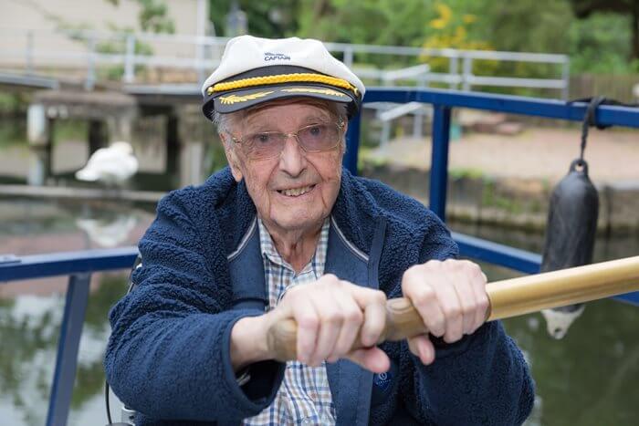 Richard used to own a narrow boat, so the care home team at Snowdrop House arranged to take him back out onto the water.