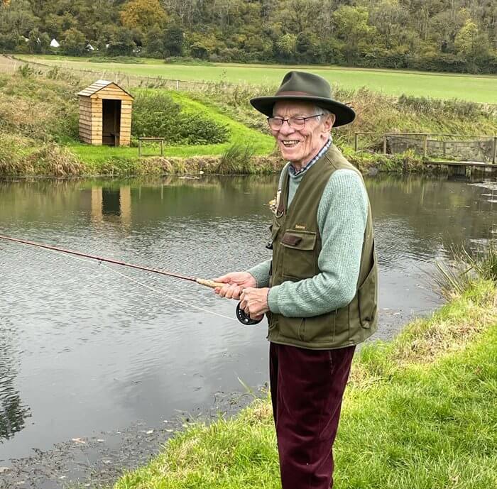 Robert took to the lake to enjoy is hobby of fly fishing once again.