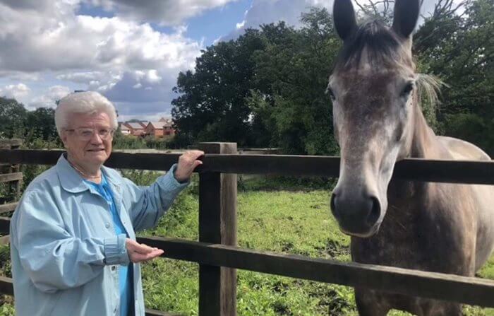 Horse lover Marjorie was reunited with her favourite animal.