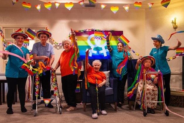 Care home flies the rainbow flag for Pride