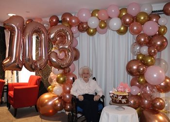 Newmarket care home resident reveals the secret to a long life on 103rd birthday