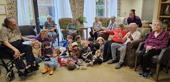 Windsor care home residents and children join forces for Harvest Festival fun