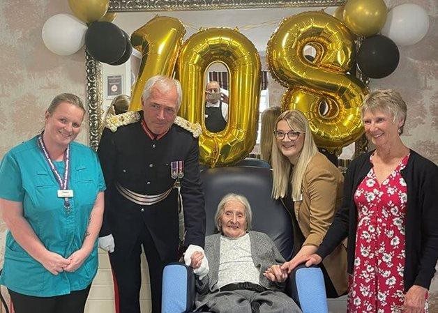 Royal visit for 108-year-old Stratford-upon-Avon care home resident whose secret to a long life is to ‘chase your dreams’ 