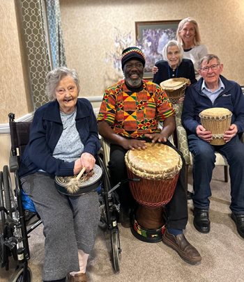 Wolverhampton care home residents celebrate African culture with drumming workshop 