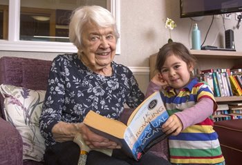 Stratford-upon-Avon care home residents read stories to local nursery children for National Storytelling Week