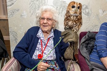 Feathered friends pay a flying visit to Newmarket care home