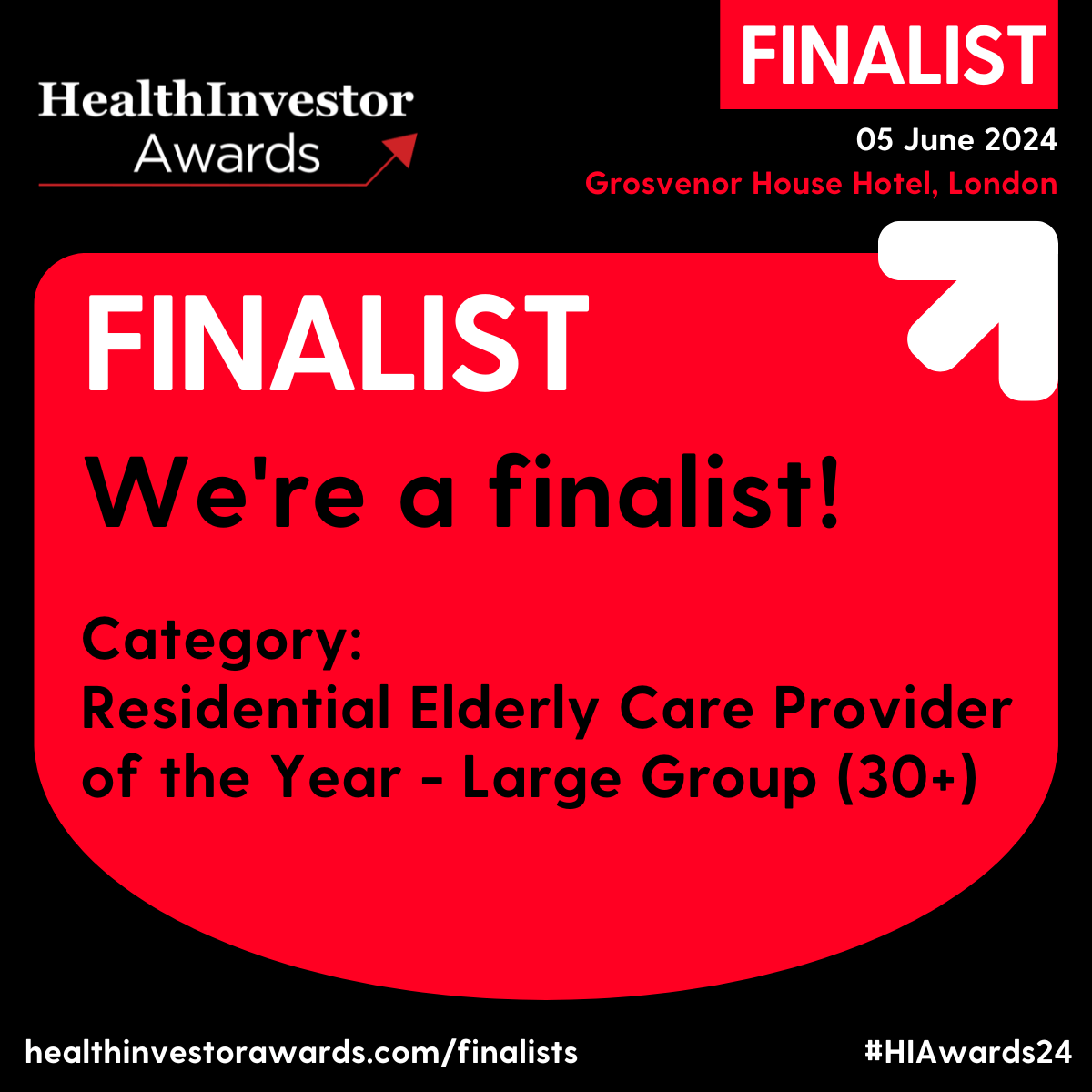 Health Investor Awards 2024 finalist - Care provider of the year