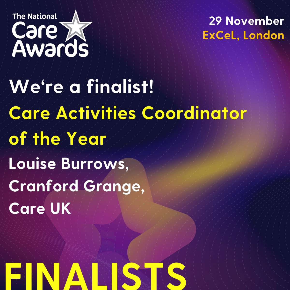 The National Care Awards finalist  - Care Activities Coordinator of the Year