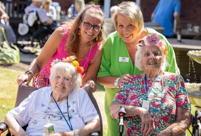 The team and residents at Ladybrook Manor enjoying the festival fun