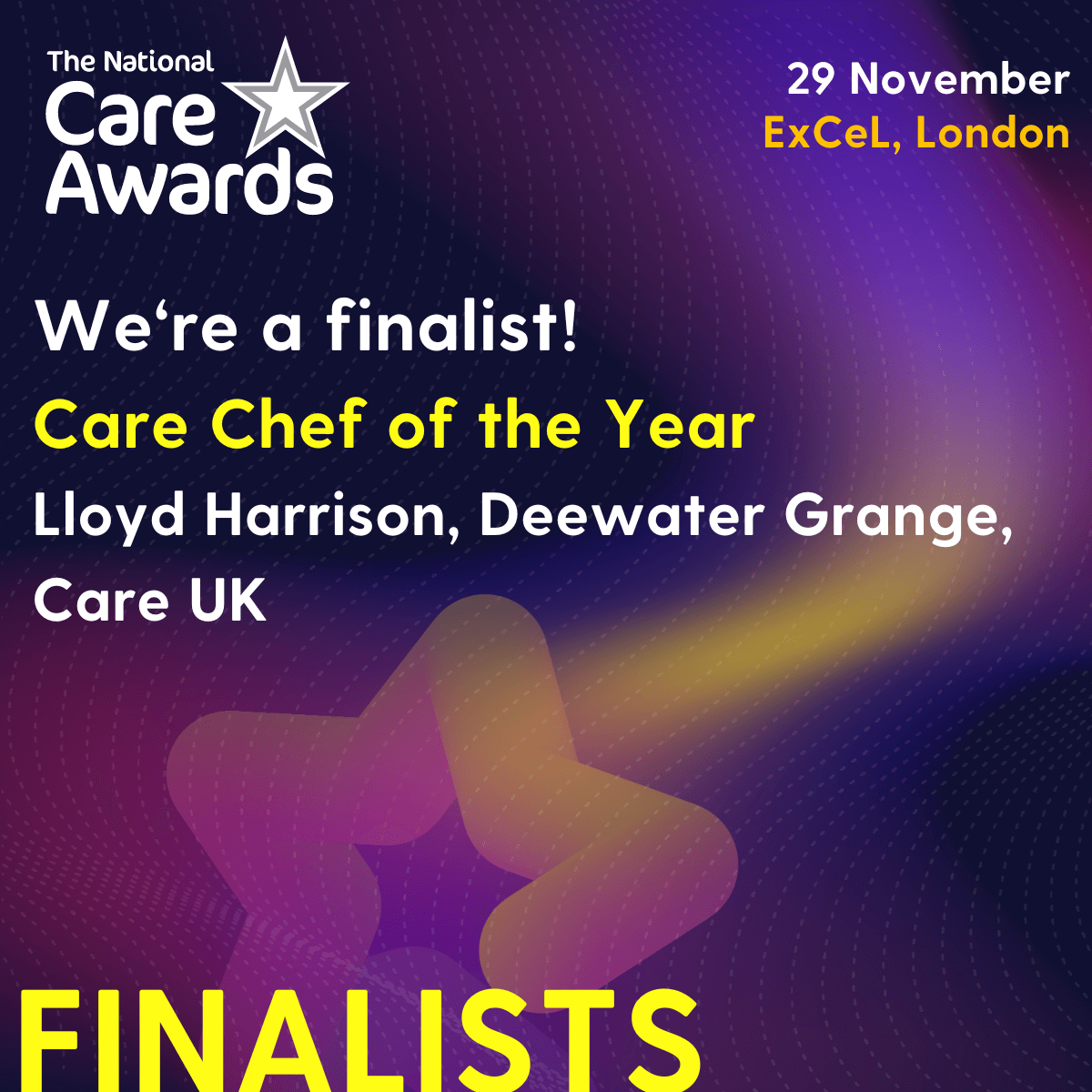 The National Care Awards finalist  - Care Chef of the Year