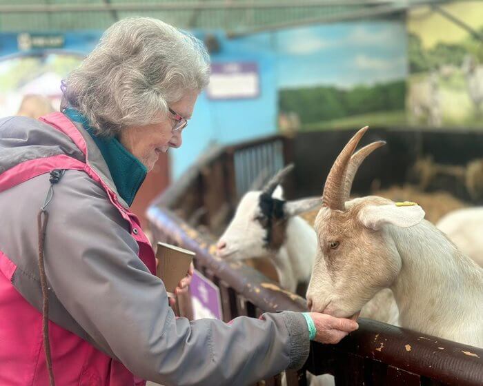 Jane was delighted when her wish of visiting a farm and feeding the animals came true